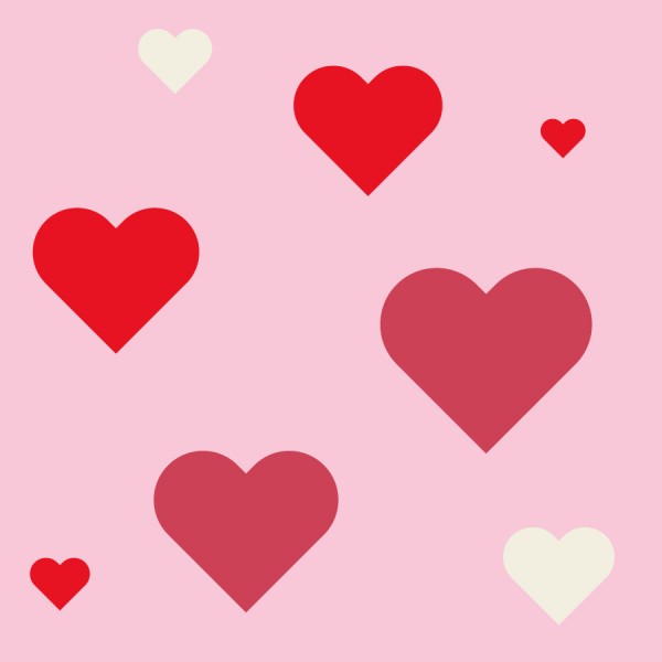 Tile pattern hearts on pink and black background Vector Image